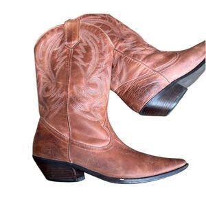 Aldo Brown Leather Womens Cowboy Boots Sz 41